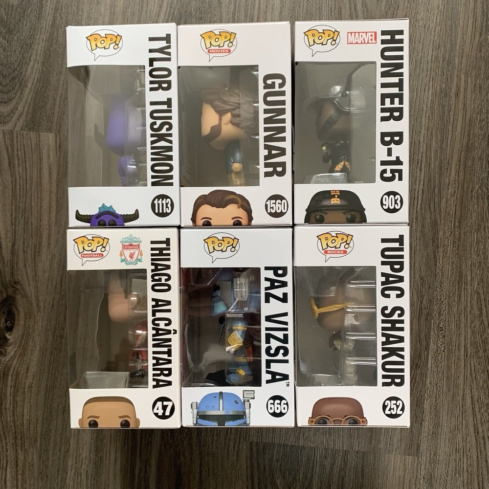 Funko Pop Lot Of 6-Tupac-Hunter B15-Paz Vizsla-Thiago Alcantara-Gunnar NEW - Picture 2 of 4
